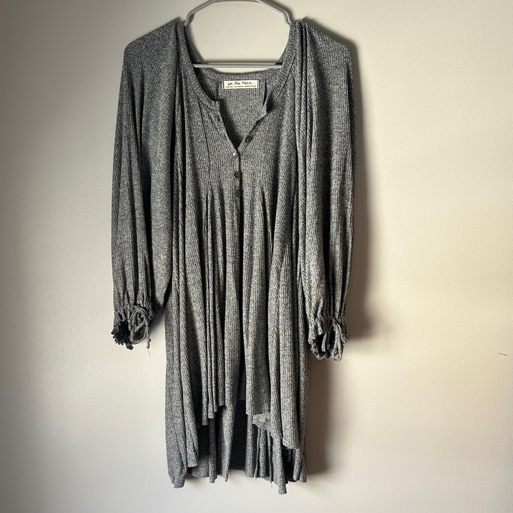 We The Free Charcoal Button-Up Tunic